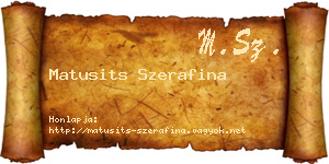 Matusits Szerafina névjegykártya